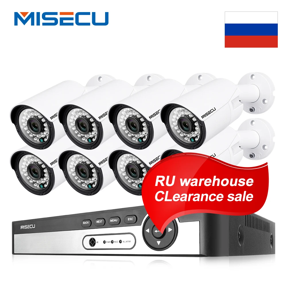 

MISECU H.265 8CH 1080P POE Camera Security System Audio Record IP Camera IR Outdoor Waterproof Video Surveillance Set RU Stock
