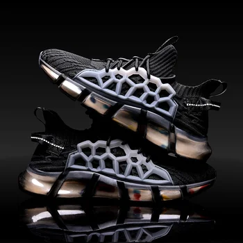 

2020 Summer New Breathable Flying Woven Running Shoes Fashion Men's Sports Casual Socks Shoes