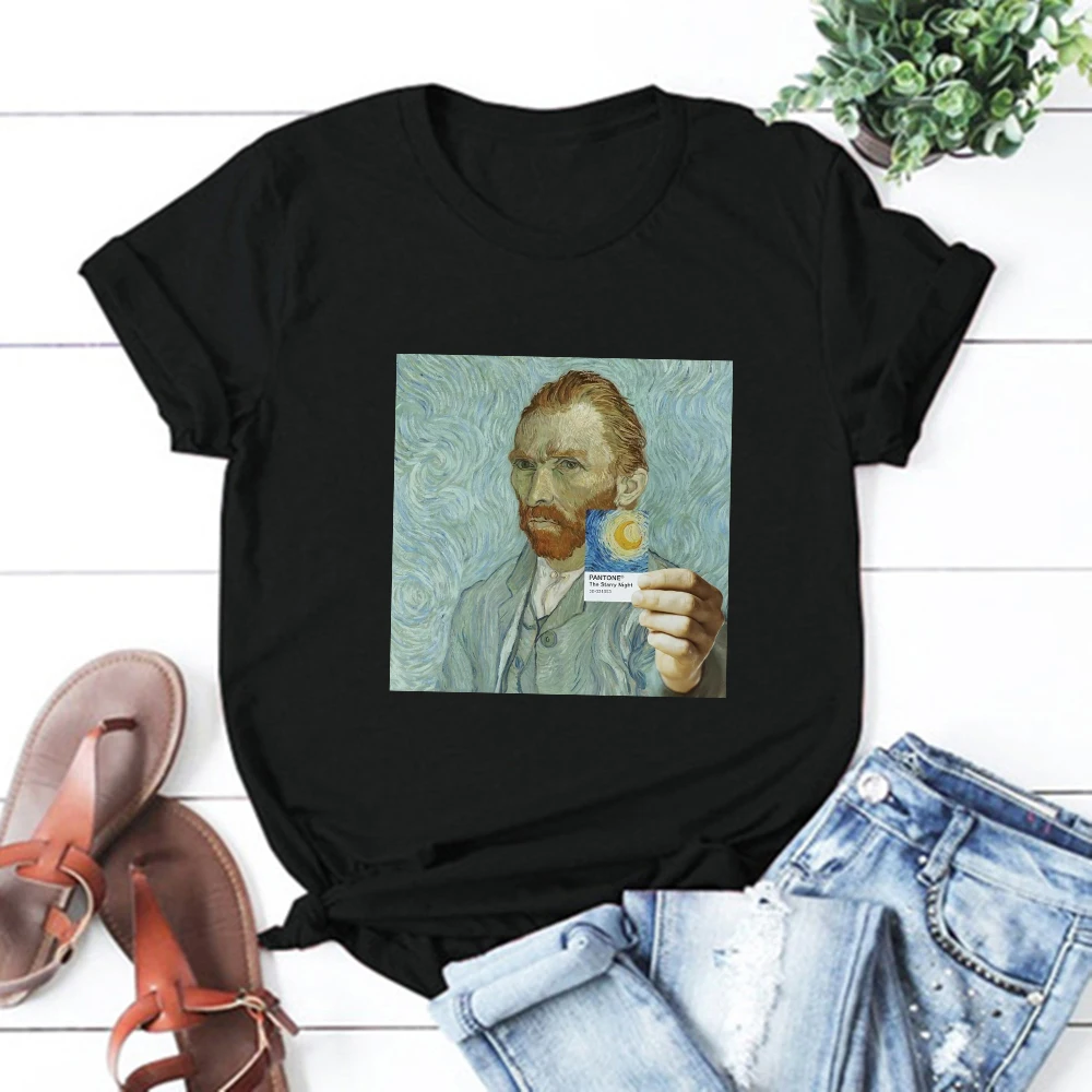 Van Woman De Cuadros Famosos Goghvinci Gogh Store Camiseta De Cuadros Famosos Aesthetic Clothes _ - AliExpress Mobile