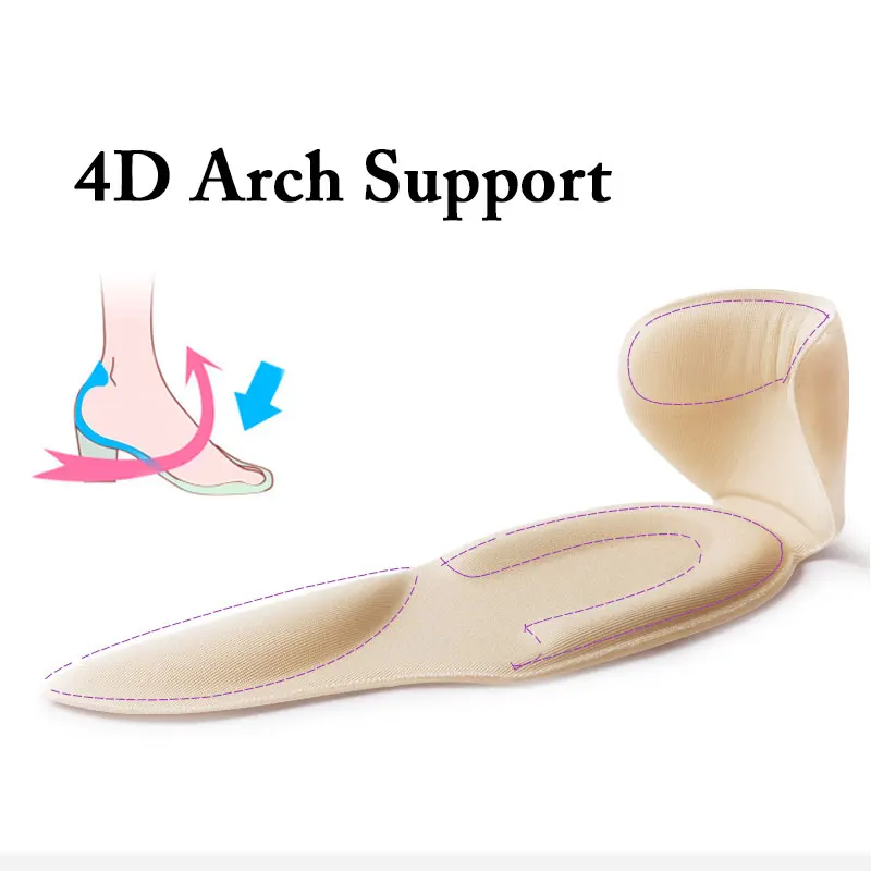 Leyou T Shape Shoe Cushion Silicon Heel Grips Pads Gel Arch Support Insoles for Flat Foot Half Insole Self-adhesive Insert Pad