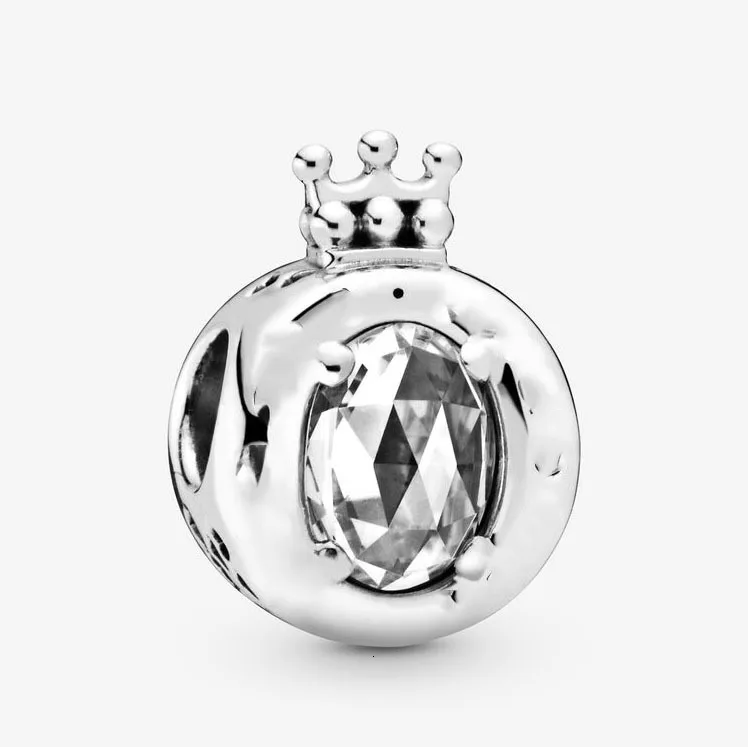 Новая 925 пробы Серебряная корона сверкающая Корона Шарм подходит панорамирование Корона Пандора браслет полированный карета Шарм украшения DIY - Цвет: 2