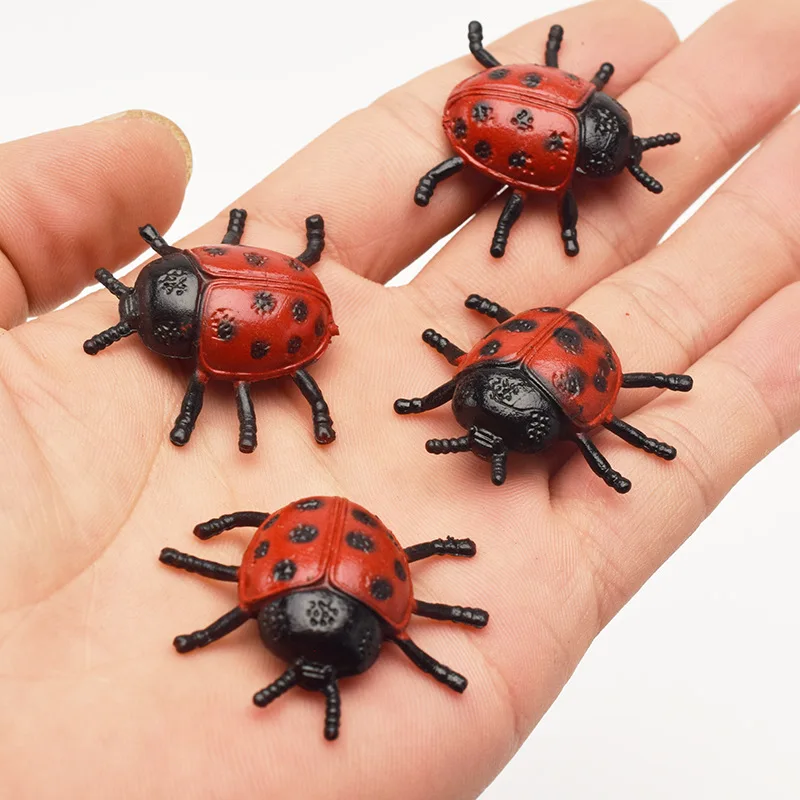 Модель маленькая Божья коровка Модель пластиковый материал Coccinella septempipata детская игрушка раннее образовательное обучение помощь Садоводство Dec