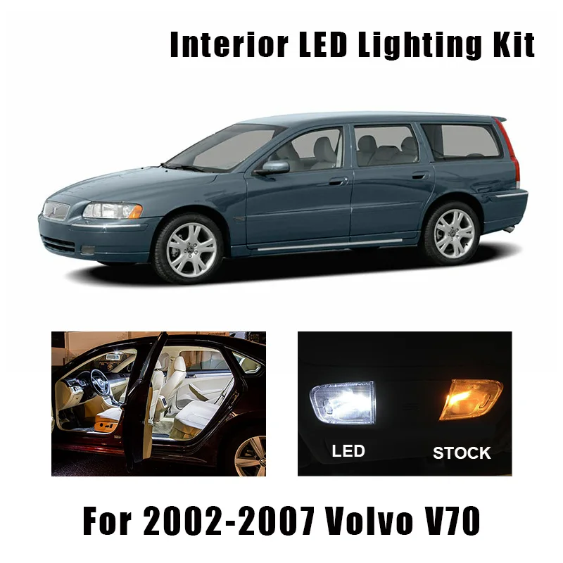 

14 Bulbs White Canbus LED Interior Light Kit Fit For 2002-2004 2005 2006 2007 Volvo V70 Estate XC70 Map Dome Cargo License Lamp