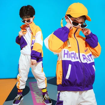 

Boys Girls Hip Hop Costumes Kids Hiphop Jazz Street Dancewear Dancing Suit for Stage Competition Ballroom Show Clothes