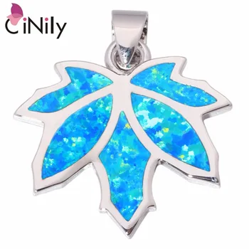 

CiNily Created Blue Orange Fire Opal Silver Plated Wholesale Hot Sell Fashion Jewelry for Women Gift Pendant 1" OD6720-21