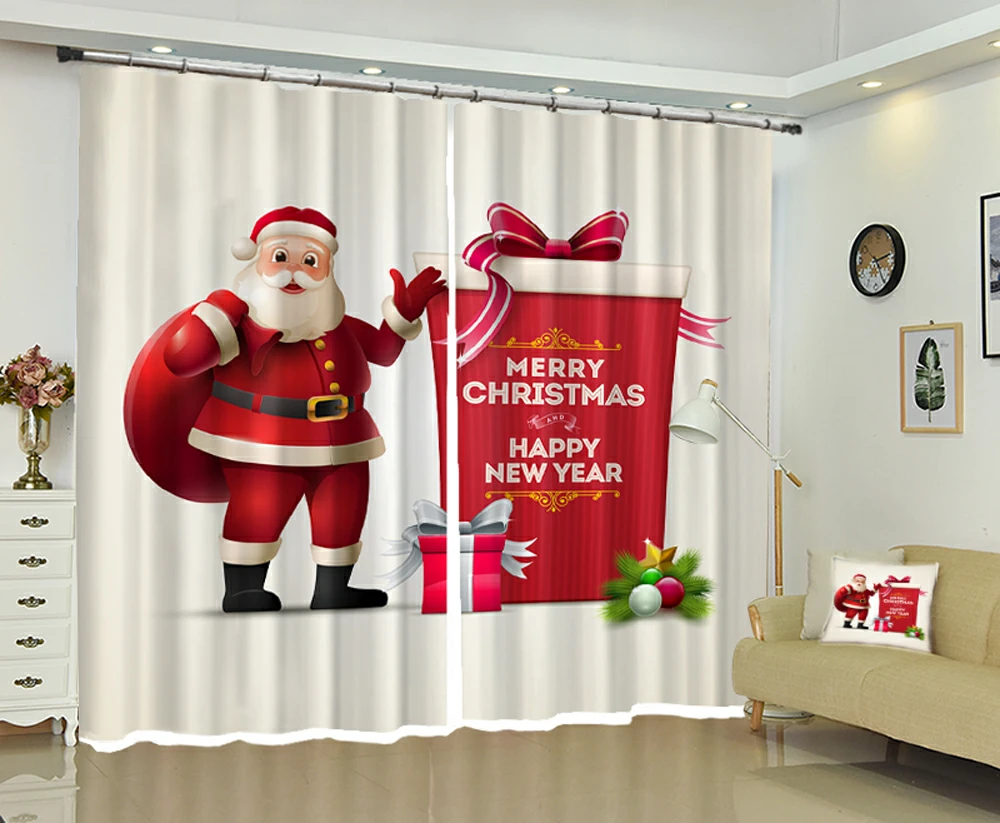 

Personality 3D blackout curtains to map custom size shop theme hotel happy new year christmas gift ins style decoration