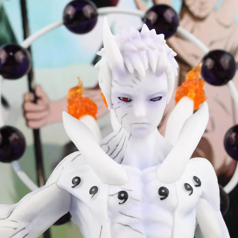 

Anime Naruto Uchiha with Soil Six Road Strip Soil Ten Tail Column Force People Model Boxed Crane Machine Garage Kit