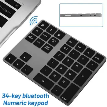 

Bluetooth 3.0 Wireless Numeric Keyboard USB Charging Aluminum Alloy 34-key Numeric Keyboard for Windows/Android OS