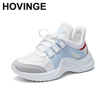 

HOVINGE dad shoes dad sneakers net shoes large size mesh women's sport Zapatos women's thick-soled shoes