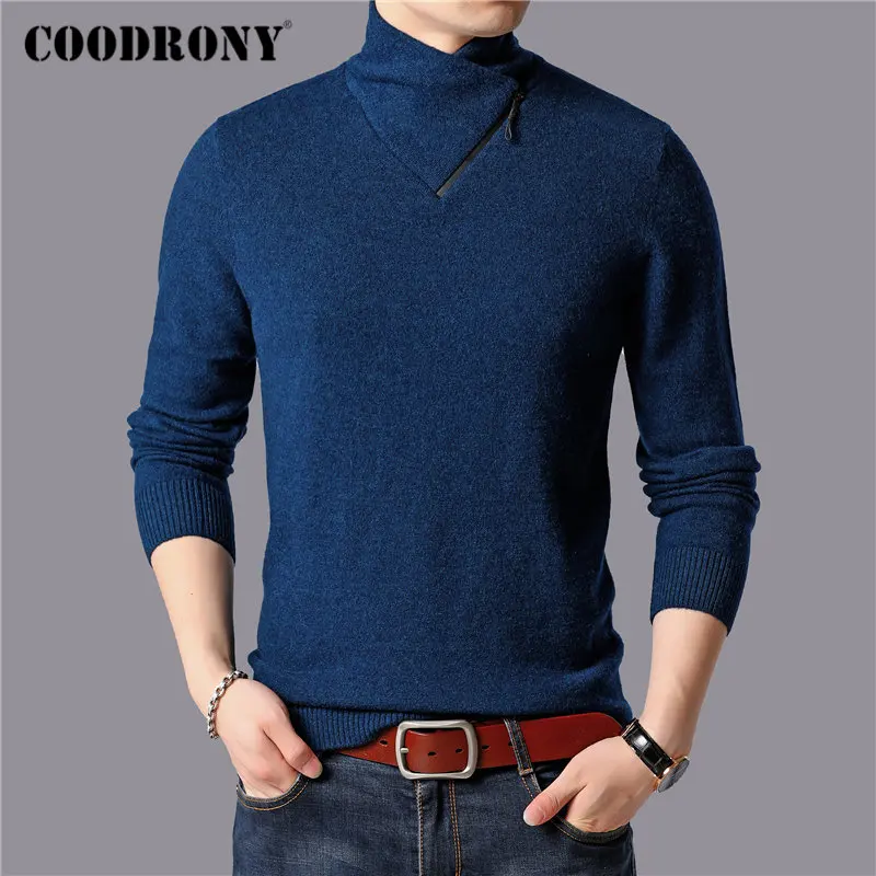 ^*Best Offers COODRONY Brand Fashion Turtleneck Sweater Men Pure Merino Wool Pullover Men 2019 New Winter Thick Warm Sweaters Pull Homme 93039
