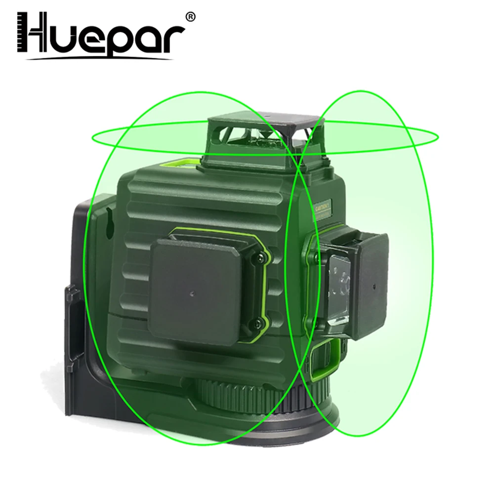 ^Cheap Huepar 3x360 Laser Level 3D Green Beam Self-leveling Cross Line Laser Li-ion Battery & Hard Carry Case