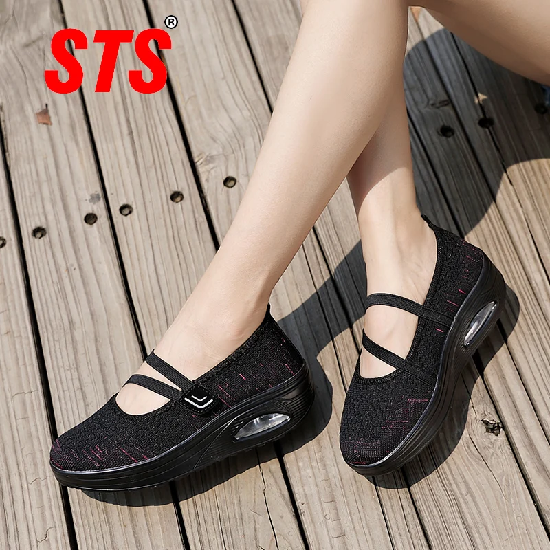 ladies black velcro trainers