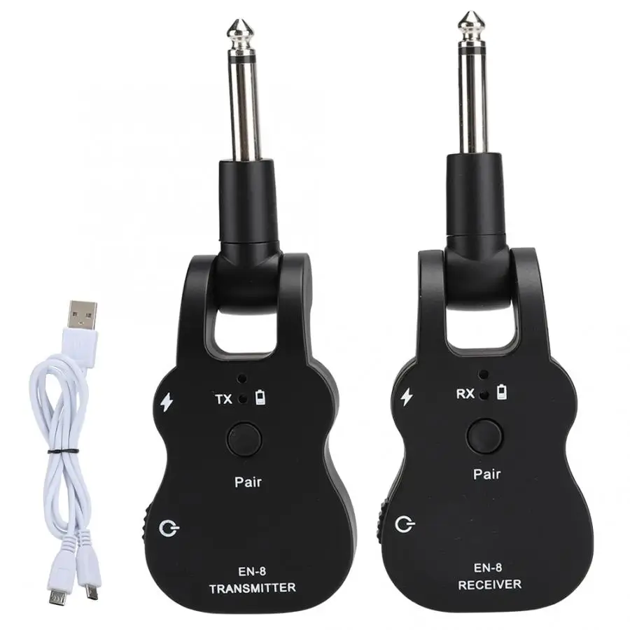 Bluetooth передатчик 2,4G USB Беспроводная высококлассная гитарная система звукосниматель со встроенным аккумулятором bluetooth аудио - Цвет: Черный