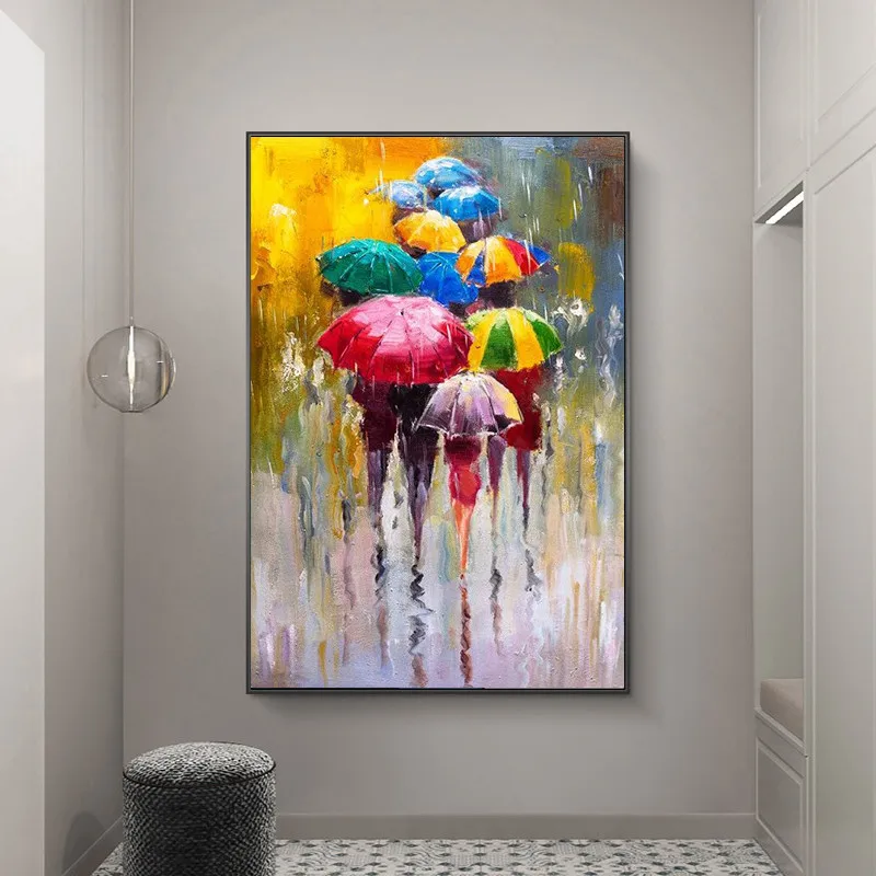 

Abstract Girls Holding Umbrella Oil Paintings Print On Canvas Art Posters And Prints Modern Wall Art Pictures Home Decoration