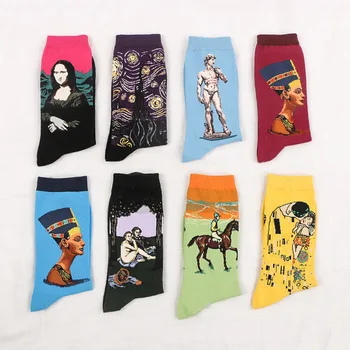 

Colorful Sock for Woman Oil Painting Socks Women Adult Kawaii Ladies Elegant Long Sox Cotton Spring Autumn Female Trendy Sokken
