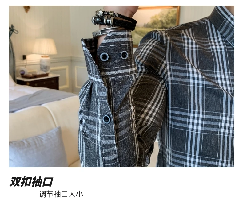 Клетчатая рубашка Camisa Hombre Slim Fit Мужская модная повседневная одежда ретро мужские повседневные рубашки хлопок бизнес офисная рубашка
