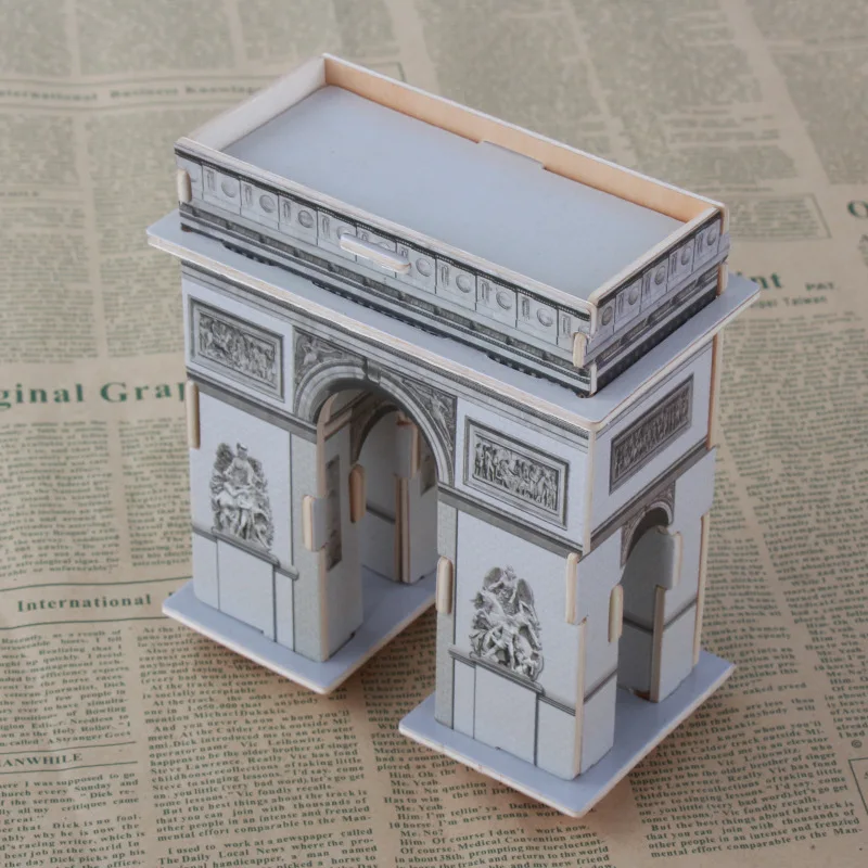 Puzzle Новые привлекательные известные Строительные Деревянные игрушки 3D Пазлы для детей Обучающие Развивающие игрушки - Цвет: Puzzle