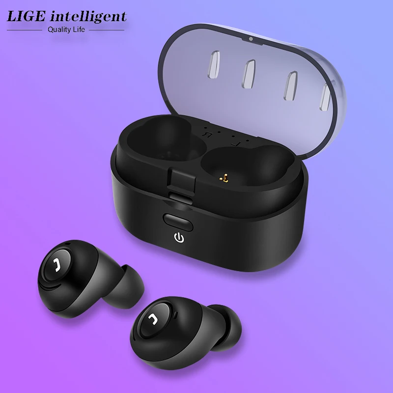 LIGE новые мини TWS наушники с микрофоном гарнитура для Xiaomi iPhone Bluetooth 5 0 Спортивная