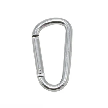 

Spring Carabiners Belt Clip Buckle Silver 47*25mm Strong 50PCS D Shape