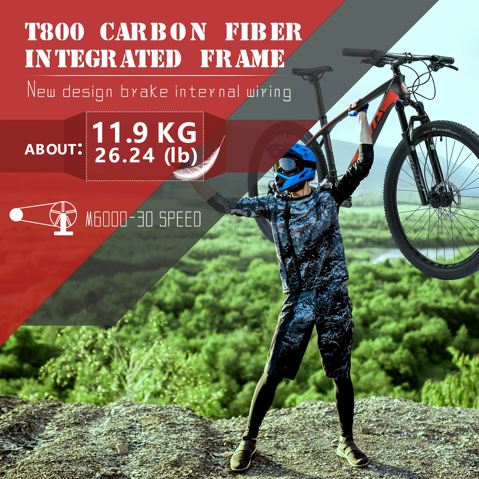 Sava Deck 6.0 Mountain Bike 29 Inch Carbon Fiber Mountain Bike Mtb Bike  With Shimano Deore M6000 30-speed Bicicleta Outdoor Comm - Bicycle -  AliExpress