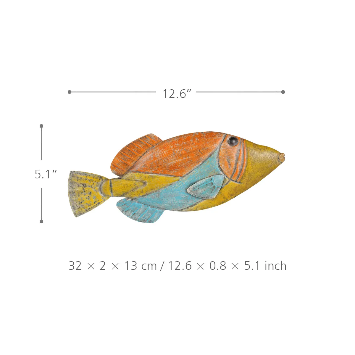 TOOARTS Fish Wall Hanging 1 Iron Wall Decor Creative Ornament Craft Wall Setting Wall Hanging Marine Life