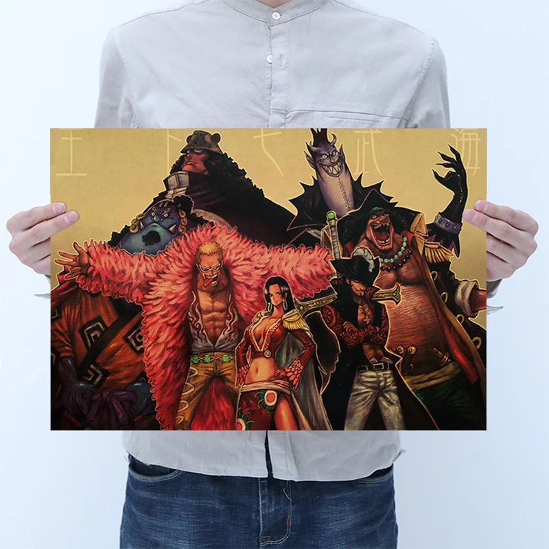 

1pcs Anime One Piece Flamenco Classic Kraft Poster Home Decoration Painting Room Wall Sticker Painting Picture