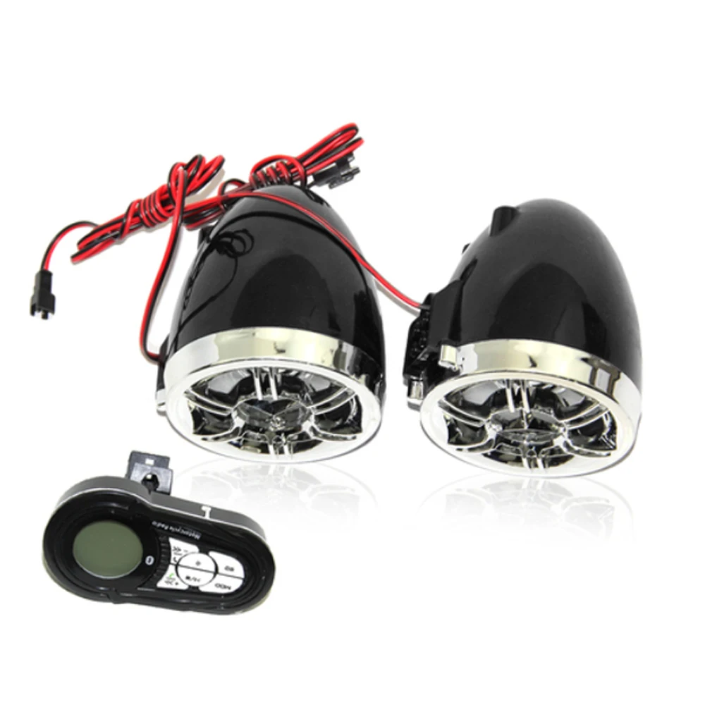 Alconstar-мотоцикл Bluetooth аудио система fm-радио динамик SD TF USB MP3 музыкальный плеер Handsfree Moto Противоугонный дисплей - Цвет: Черный