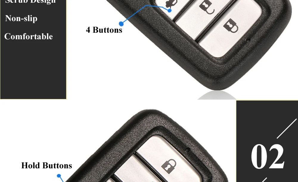Keyforkess Smart Car Remote 2/3/4/5/6 pulsanti chiave Shell per Honda Fit ooctavia ey City Jazz XRV Venzel HRV CRV Accord inserisci portachiavi - Hd9da2d3d1b1241768d332c081a6bcb76P