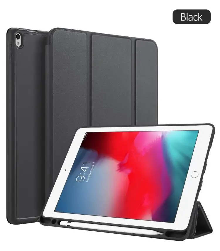 Black Mart чехол для iPad Air 3 гладкая кожа PU кожаный чехол для iPad Pro 10,5 авто сна/Пробуждение легкая подставка чехол - Цвет: Black