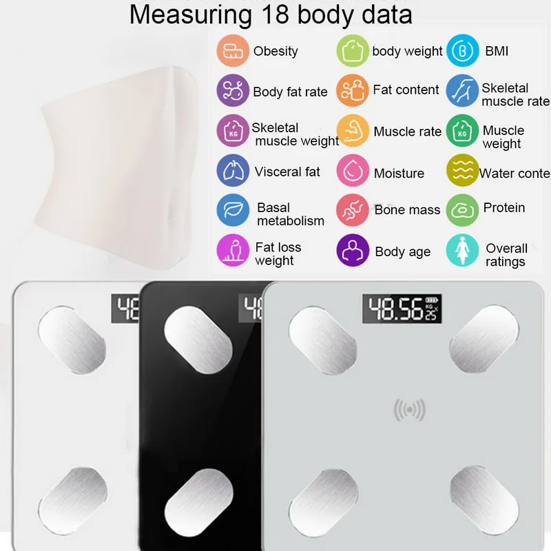 Смарт-весы для жировых отложений, ЖК-цифровой беспроводной Bluetooth приемник, BMI монитор веса, анализатор здоровья, фитнес-инструменты для похудения, весы