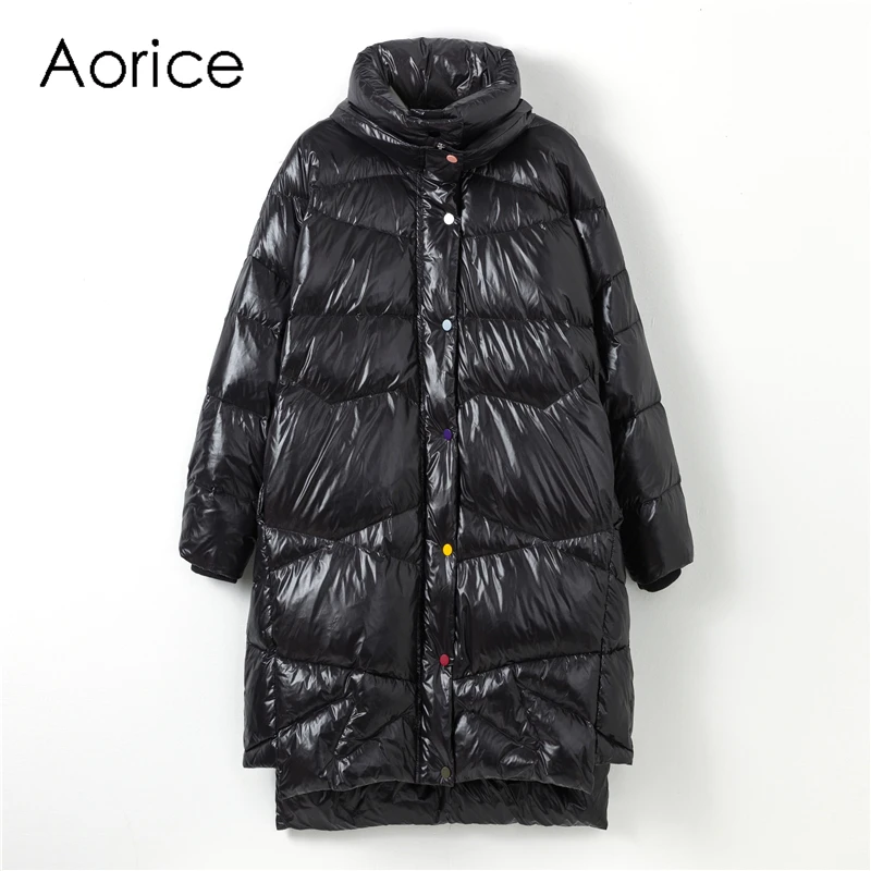 Aorice XM901 женская новая нейлоновая ткань 90% утиный пух зимнее пальто женская многоцветная повседневная куртка на пуговицах