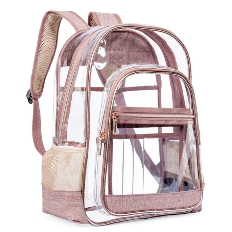 Модная женская розовая Золотая Прозрачная ПВХ-пленка прозрачный большой рюкзак школьный книги сумка
