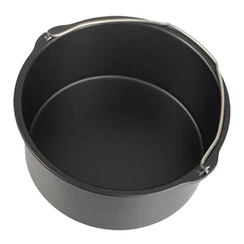 

Large Capacity Pizza Pan Cake Barrel Kitchen Utensil Cooking DIY Bread Baking Tin Non Stick Sturdy Steel Air Fryer Use Basket