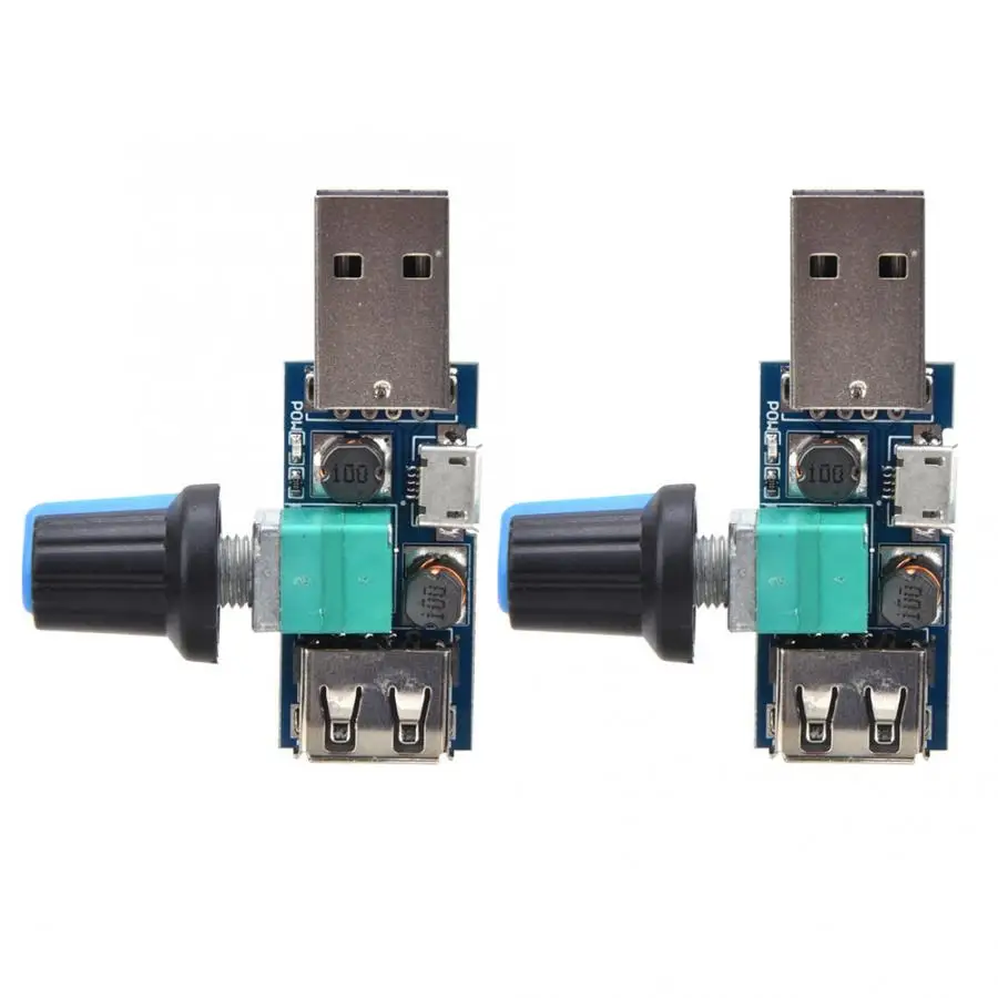 USB-контроллер скорости вентилятора 2 шт. постоянный ток 4 ~ 12 В 5 Вт регулятор для