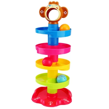 

Baby Rolling Ball Bell Toy Pile Tower Educational Toy Children Rattle Ring 0-24 Months Child Newborn Puzzle Learning Gift