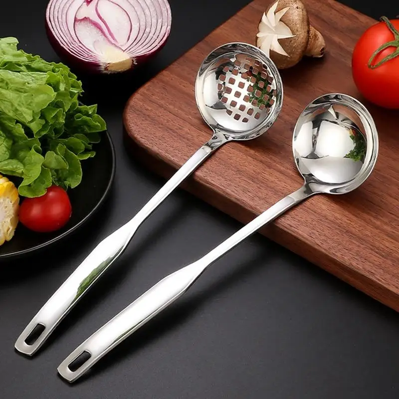 1PC Stainless Steel Kitchen Ladle Thickened Soup Ladle Slotted Spoon for Home Gadgets cocina accesorio