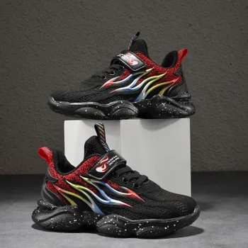 

2020 spring and autumn new Korean version of flying woven breathable mesh girl children's sports shoes men