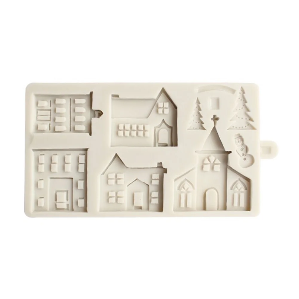 

Cake Mould Castle Decoration Creation Silicone Mold Baking Mold Kitchen Chocolate Chef House Snowman Decor Family Halloween