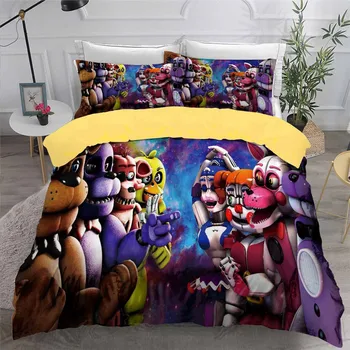 

HELENGILI 3D Bedding Set Five Nights at Freddy's Print Duvet Cover Set Bedcloth with Pillowcase Bed Set Home Textiles #WYHG04