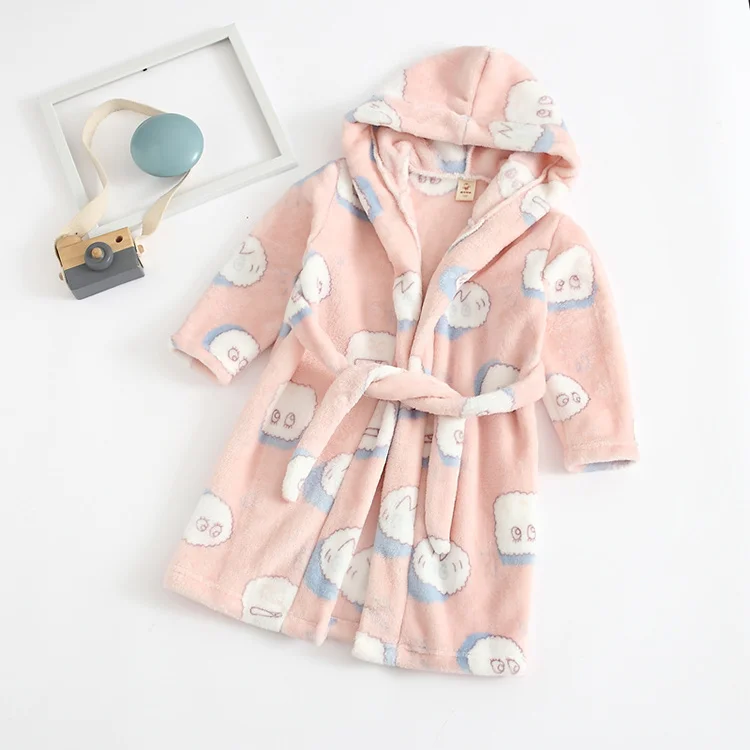 best pajama set	 Cartoon Animal Bathrobe For Children Flannel Long Sleeve Hooded Kids Clothes Boys Robe Winter Children's Clothing 2-7 Years Sleepwear & Robes hot