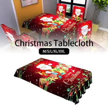 

Christmas Santa Claus Pattern Rectangular Tablecloth Digital Printing Table Set For Christmas Party Event Banquet Home Table Dec