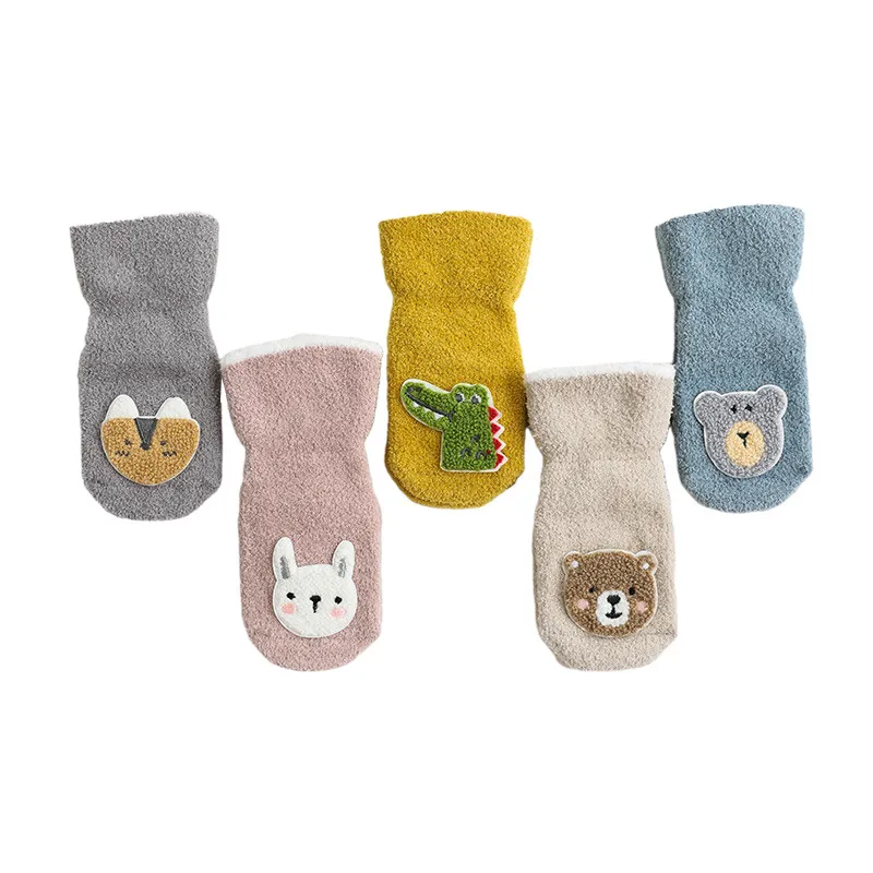 

Autumn and Winter Thickened Warm Children's Socks Coral Fleece Baby Tube Socks Non-Slip Baby Floor Socks Newborn Socks