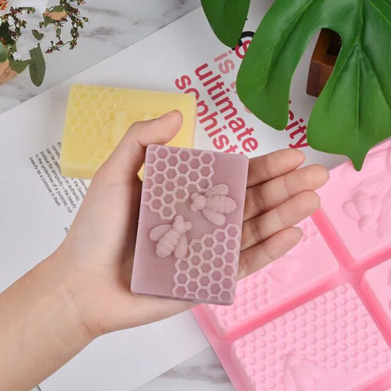 Мёд пчелы Силиконовые Мыло Форма для ручной работы для рукоделия 3d силиконовые формы для мыла прямоугольная овальная 6 формы мыло формы для мыла для изготовления