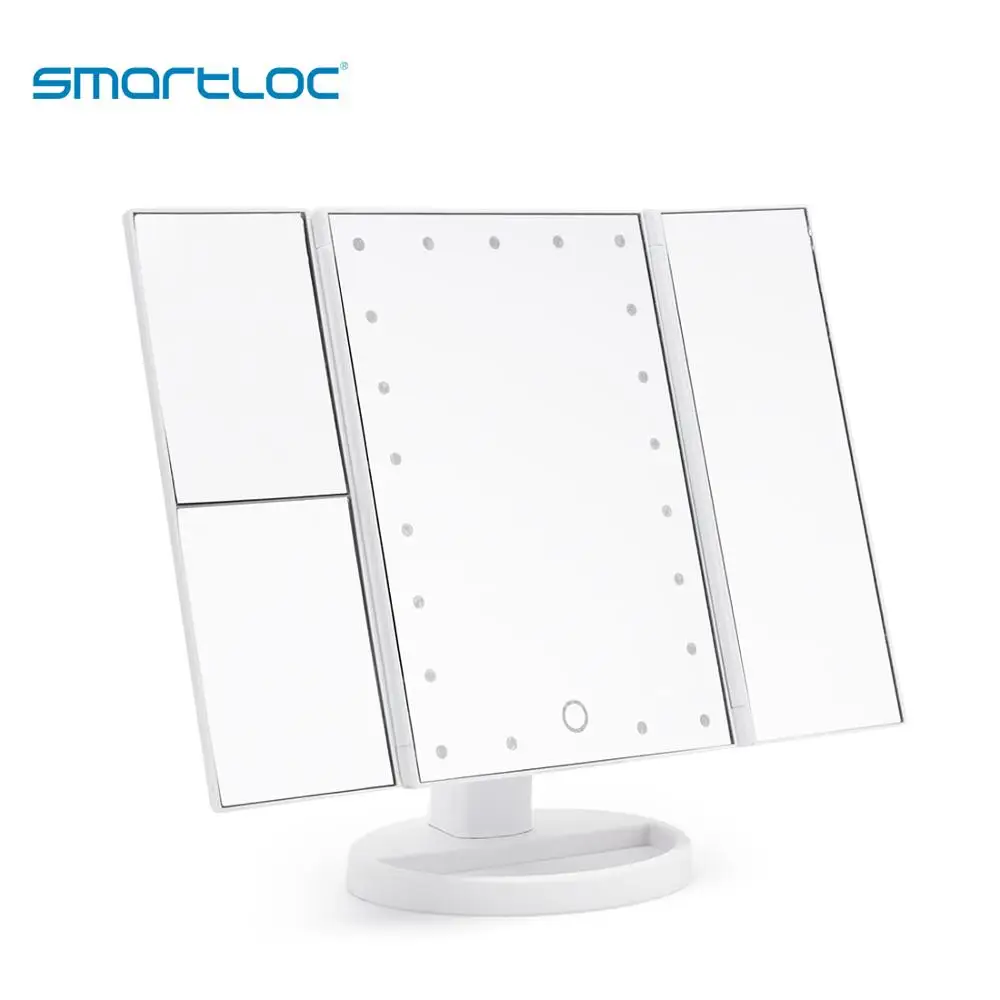 Зеркало для макияжа smartloc с 2 увеличсветодиодный лампами и сенсорным
