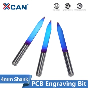 

XCAN 10pcs 4mm Shank Nano Blue Coated PCB Engraving Bit V Shape CNC Carving Bit 3D Milling Cutter 10/15/20/30/45/60/90 Degrees