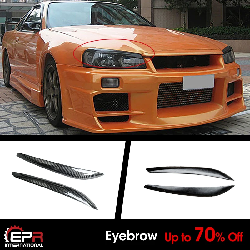 Kit de corps extérieur brillant en carbone R34 pour Nissan Skyline OE