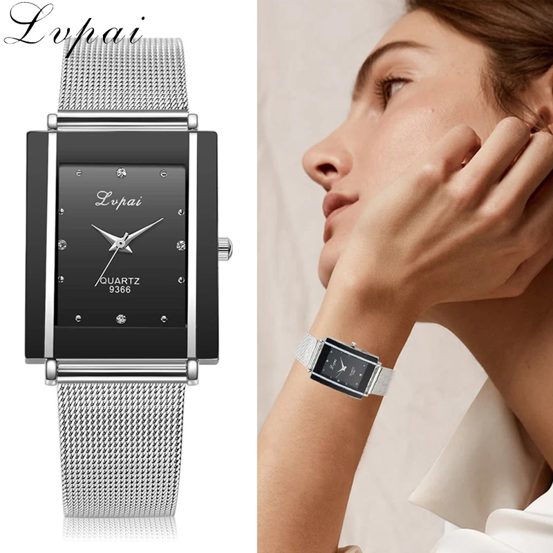 

Lvpai Brand Women Bracelet Watch Luxury Silver Square Alloy WristWatches Fashion Men Quartz Watch Dropshiping