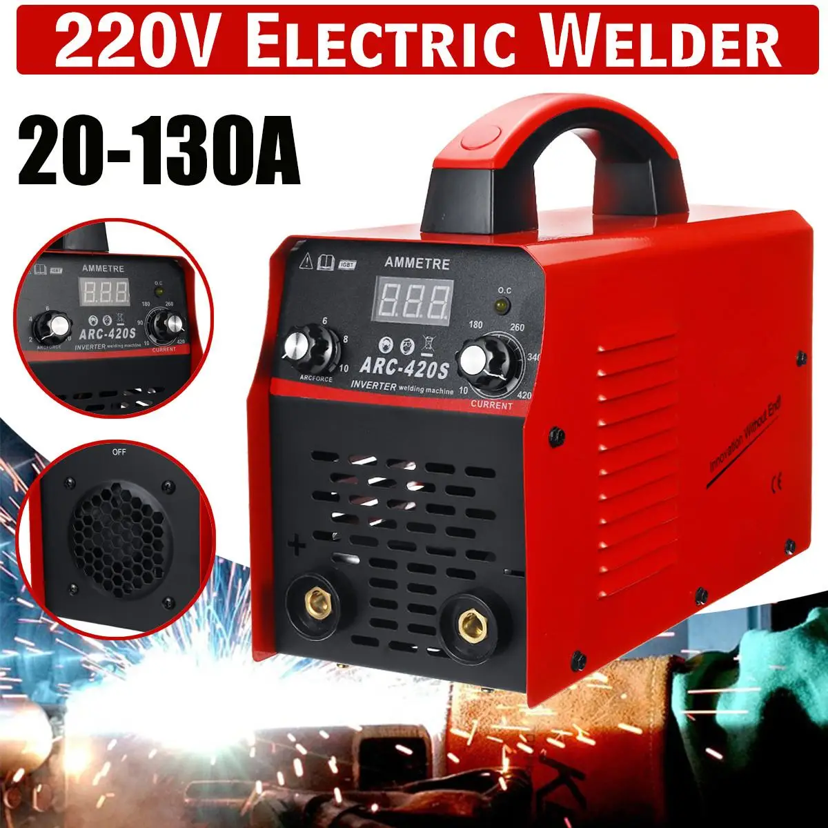 

New 220V Electric Welding Machine Portable Solder 20A-130A Inverter Soldering Tool ARC s IGBT MMA Welding Machine