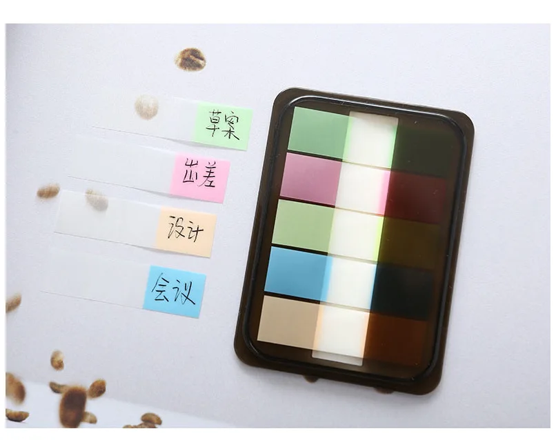 M&G YS-102 Memo Pad Transparent Small Notes Adhesive Paper Color Sticky Notes Indicating Label Compartmental Stickers Adhesive P
