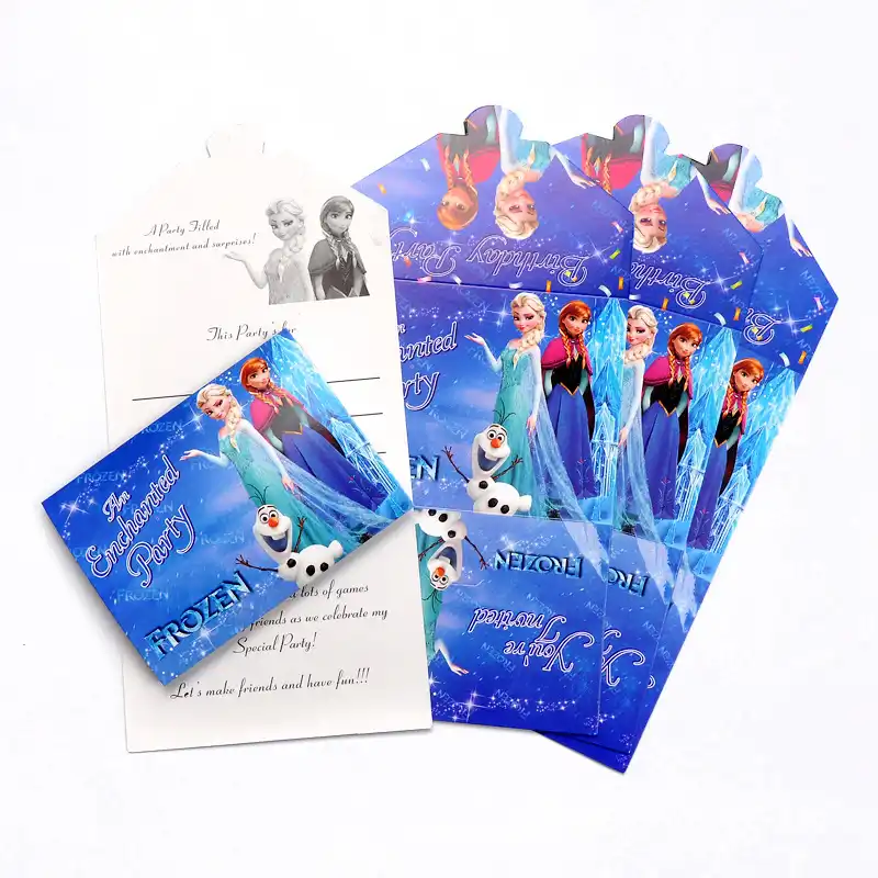 Carte D Invitation De Noel La Reine Des Neiges 6 Pieces Princesse Disney Elsa Anna Decoration De Fete D Anniversaire Pour Enfants Carte Cadeau Aliexpress